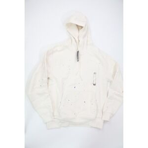 LCKR Hoodie Paint Splatter Fleece Medium Cream Recycled Material Casual